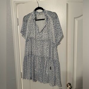 Impeccable pig cheetah print dress size medium with feather tassel